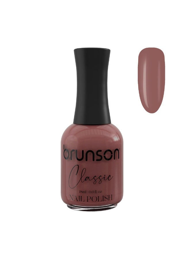 Brunson Classic Nail Polish 18ml Fast Dry Nail Lacquer Nail Harderner Normal Polish Glossy Gel Effect Quick Air Dry Long-Lasting Natural Nail Enamel Salon Quality Manicure Pedicure Regular Polish - Image 1